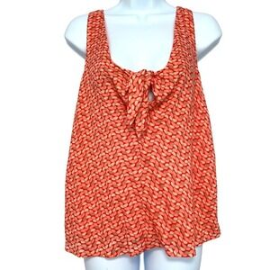 Anthropologie Maeve Smocked Top Womens XS Verena Tie Front‎ Boho Cottagecore